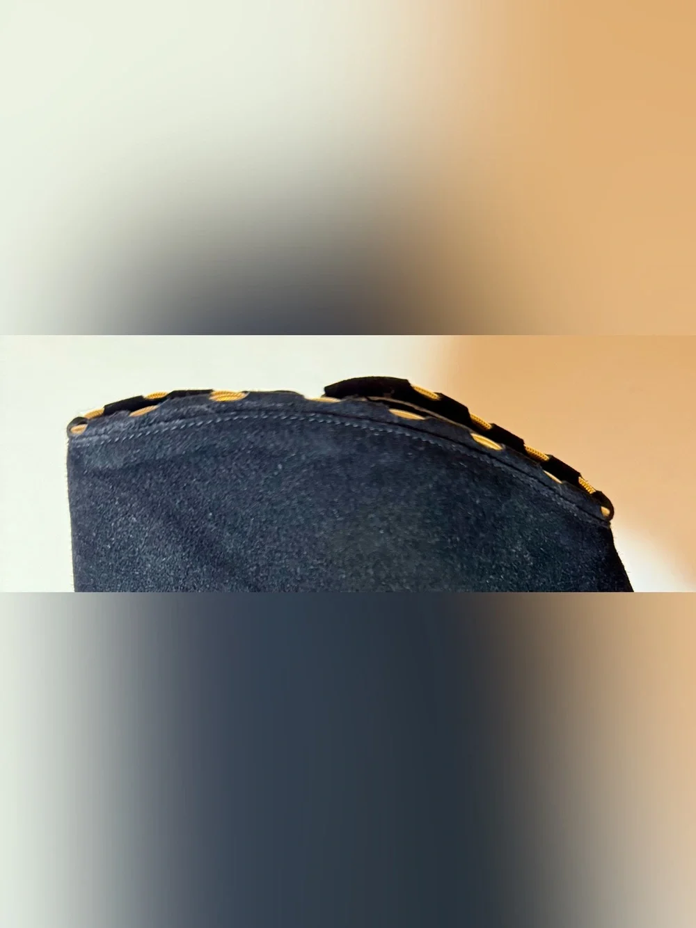 Stuart Weitzman Black Suede Booties w/Gold Chain Details, Great Condition!